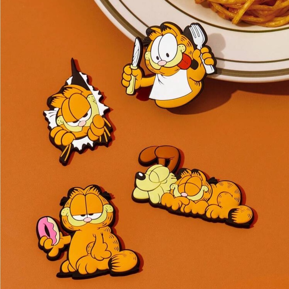 GARFIELD X Rebellious Rose Cartoon Pattern Refrigerator Magnets Set Of 4